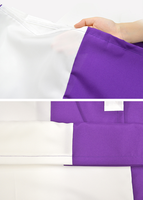 厚手紫白幕 高さ180cm × 長さ9m(5間) 紫白紐付き 本染め縫い合わせ