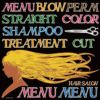 シール メニュー看板 文字 美容院美容室 MENU BLOW PERM SHAMPOO 装飾 デコレーションシール チョークアート 窓ガラス 黒板 看板 POP ステッカー 商品一覧/プレート看板・シール/シール・ステッカー/デコレーション/美容・健康