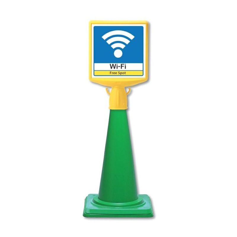 コーンサイントップ Wi-Fi Free Spot 5個セット 商品一覧/路面整備用品/パイロン（コーン）用表示/看板・標識