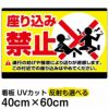 イラスト看板 「座り込み禁止」 中サイズ(60cm×40cm)  表示板 横型 商品一覧/プレート看板・シール/注意・禁止・案内/マナー・環境