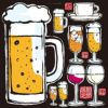 シール 筆イラスト風 ビール 酒 装飾 デコレーションシール チョークアート 窓ガラス 黒板 看板 POP ステッカー 商品一覧/プレート看板・シール/シール・ステッカー/デコレーション/和食