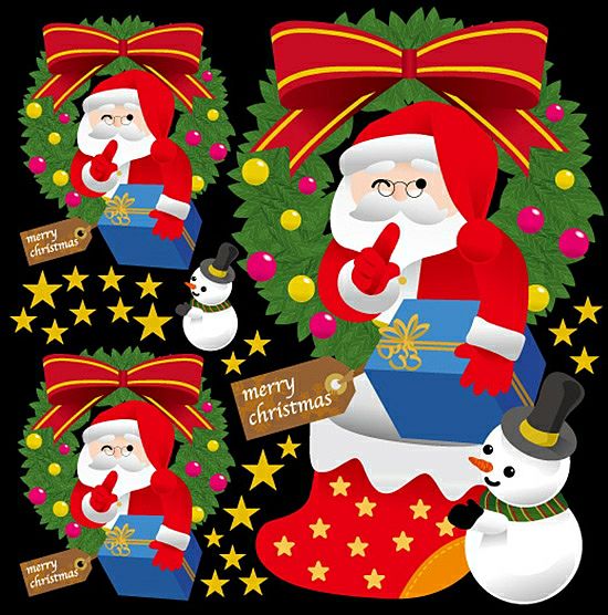 シール クリスマス サンタクロース リース 装飾 デコレーションシール チョークアート 窓ガラス 黒板 看板 POP ステッカー 商品一覧/プレート看板・シール/シール・ステッカー/デコレーション/シーズン
