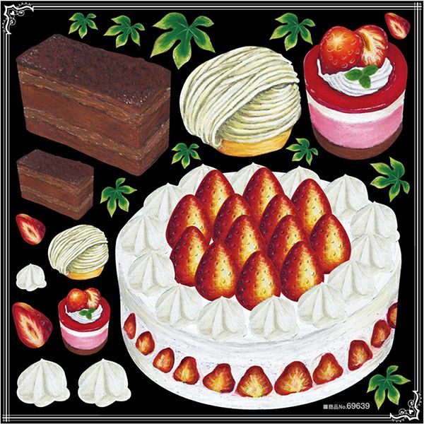 シール ホールケーキ チョコレートケーキ ムースケーキ モンブラン 苺
