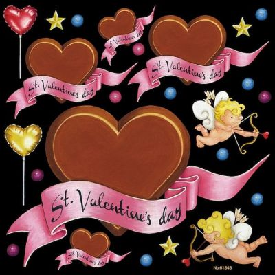 シール バレンタイン チョコレート ハートマーク Sｔ Valentine's day キューピット 装飾 デコレーションシール チョークアート 窓ガラス 黒板 看板 POP ステッカー 商品一覧/プレート看板・シール/シール・ステッカー/デコレーション/シーズン