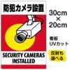 イラスト看板 「防犯カメラ設置」 特小サイズ(30cm×20cm)  表示板 縦型 監視カメラ 商品一覧/プレート看板・シール/注意・禁止・案内/防犯用看板
