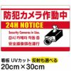 イラスト看板 「防犯カメラ作動中」 特小サイズ(30cm×20cm)  表示板 白地 監視カメラ 商品一覧/プレート看板・シール/注意・禁止・案内/防犯用看板