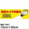 注意看板 「防犯カメラ作動中」 小サイズ(10cm×30cm)   案内 プレート 商品一覧/プレート看板・シール/注意・禁止・案内/防犯用看板