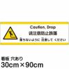 注意看板 「落ちないように注意してください」 大サイズ(30cm×90cm)   多国語 案内 プレート 英語 中国語（簡体） 日本語 商品一覧/プレート看板・シール/注意・禁止・案内/安全・道路・交通標識